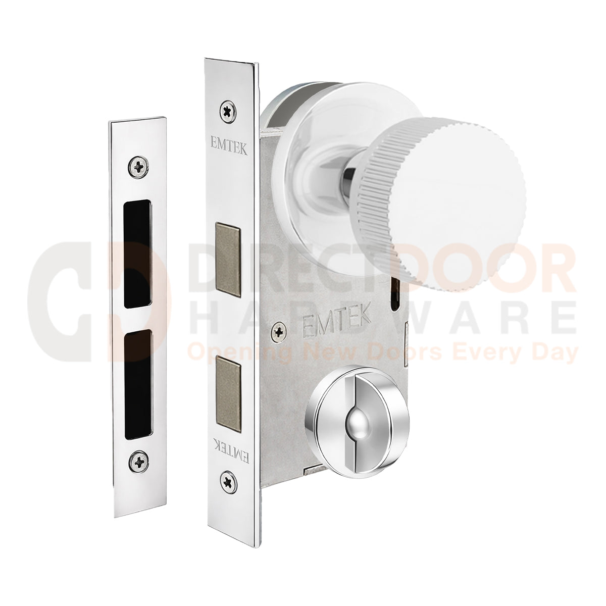 Emtek Conical Straight Knurled Interior Mortise Knob with Disk Rosette