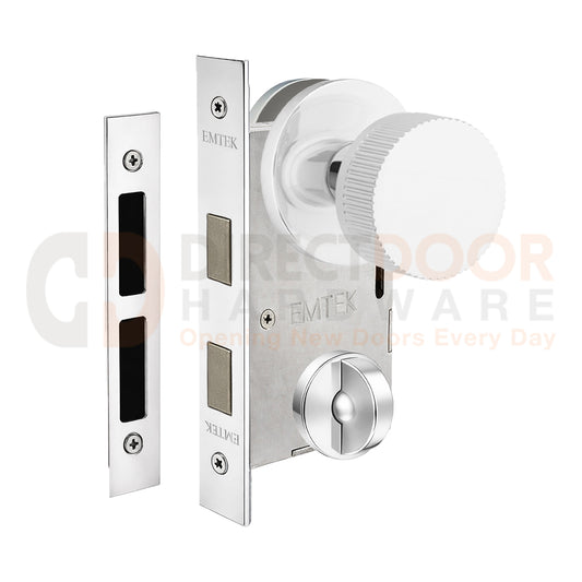 Emtek Conical Straight Knurled Interior Mortise Knob with Disk Rosette