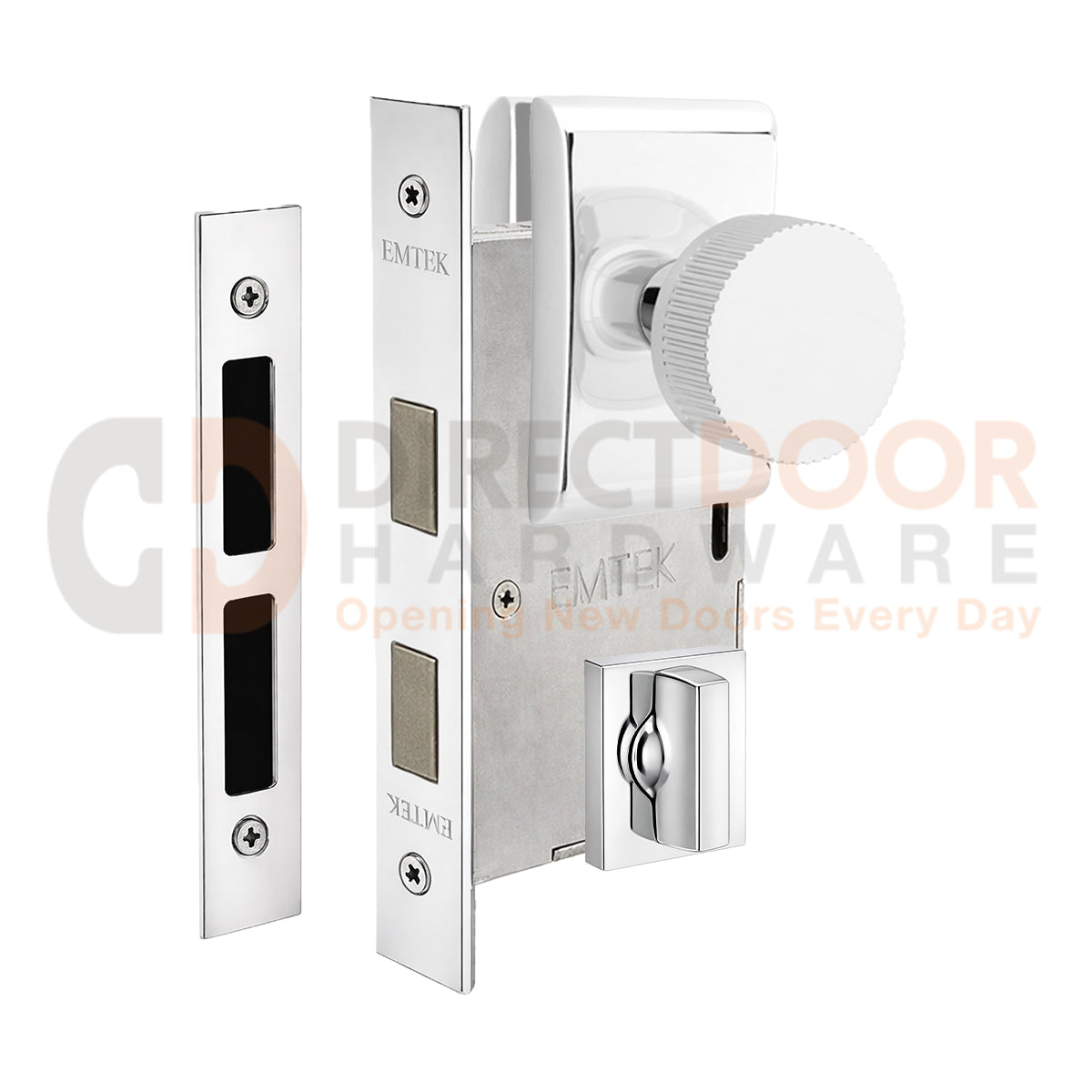 Emtek Conical Straight Knurled Interior Mortise Knob with Neos Rosette