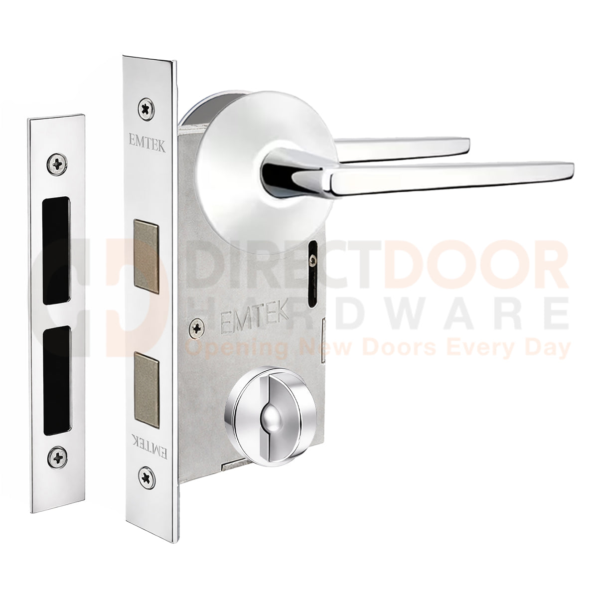 Emtek Hermes Interior Mortise Lever with Modern Rosette
