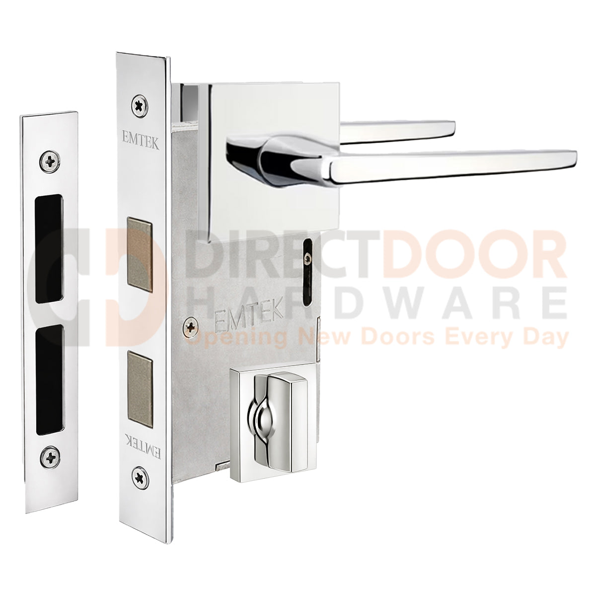 Emtek Hermes Interior Mortise Lever with Square Rosette
