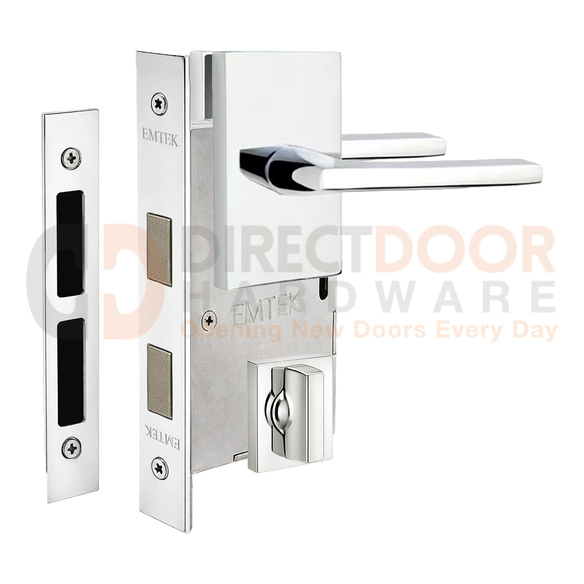 Emtek Helios Interior Mortise Lever with Modern Rectangular Rosette
