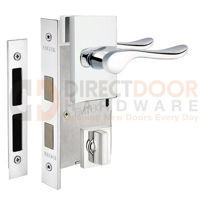 Emtek Luzern Interior Mortise Lever with Modern Rectangular Rosette