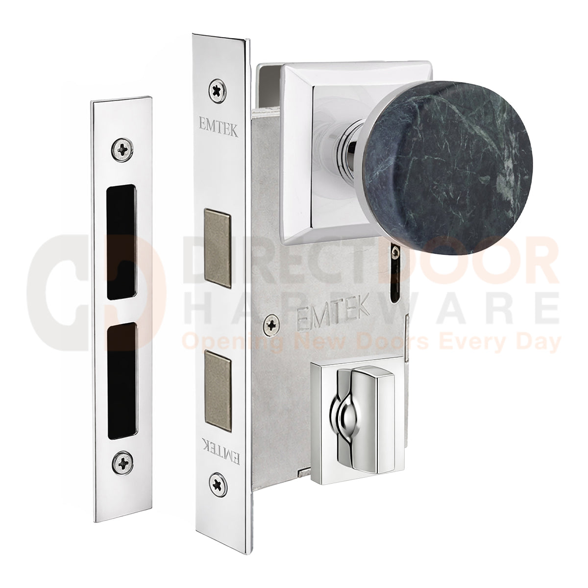 Emtek Green Marble Interior Mortise Knob with Quincy Rosette