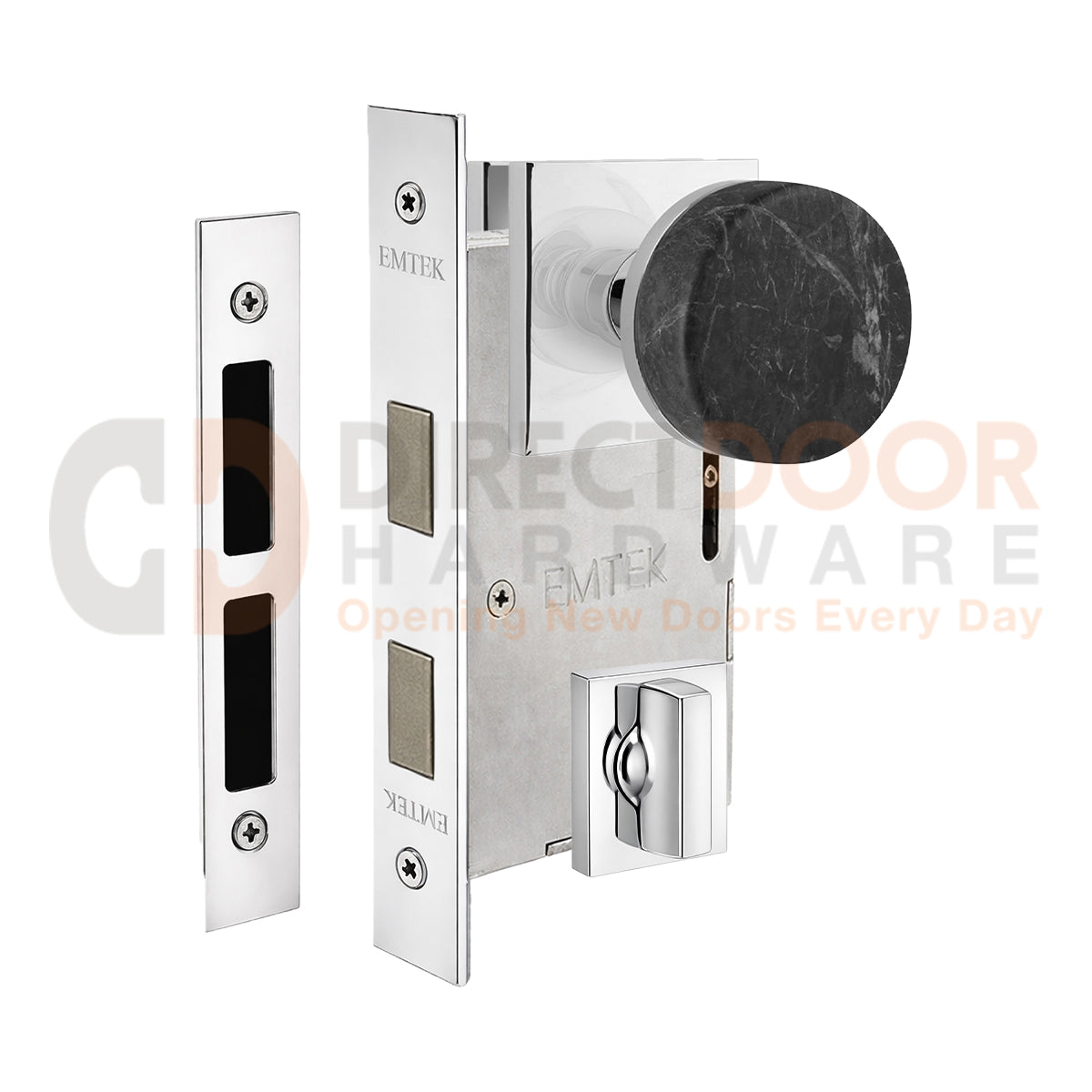 Emtek Green Marble Interior Mortise Knob with Square Rosette