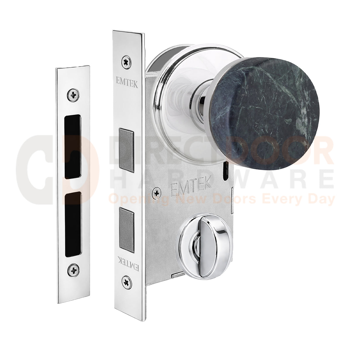 Emtek Green Marble Interior Mortise Knob with Watford Rosette