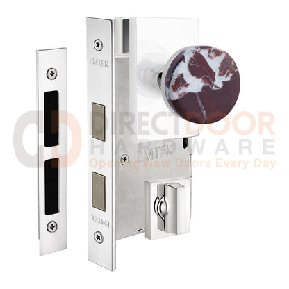 Emtek Rosso Levanto Interior Mortise Knob with Modern Rectangular Rosette