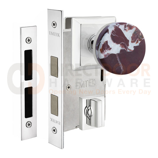 Emtek Rosso Levanto Interior Mortise Knob with Quincy Rosette