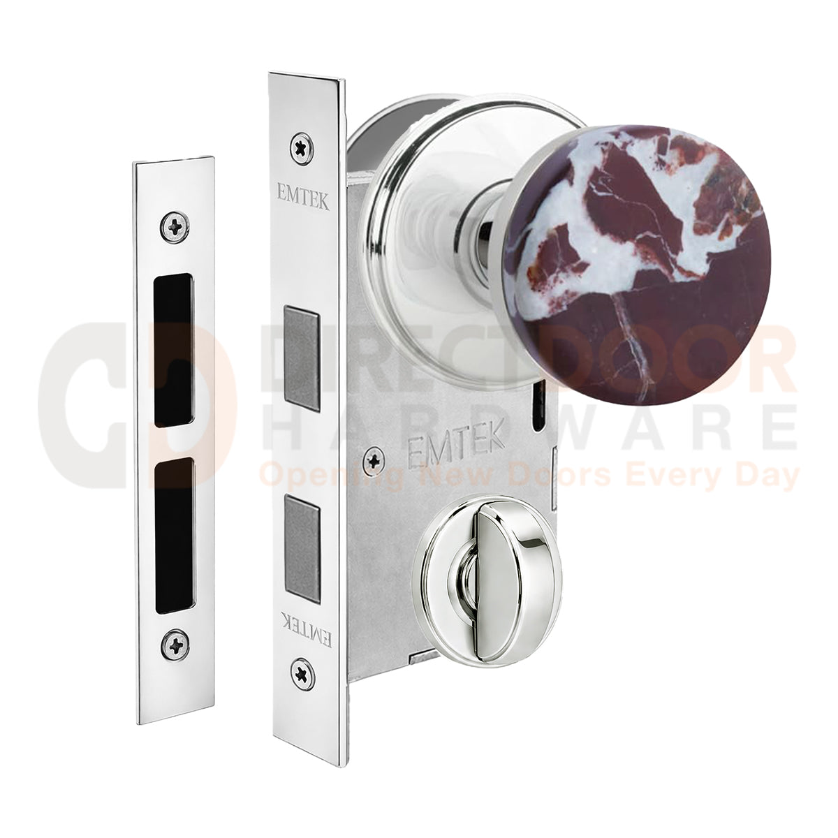 Emtek Rosso Levanto Interior Mortise Knob with Watford Rosette