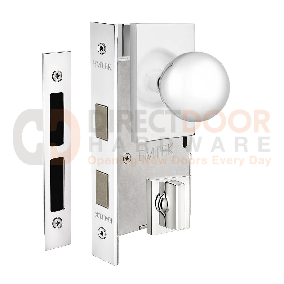 Emtek Orb Interior Mortise Knob with Modern Rectangular Rosette
