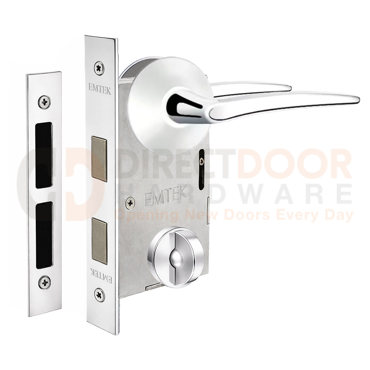 Emtek Poseidon Interior Mortise Lever with Modern Rosette