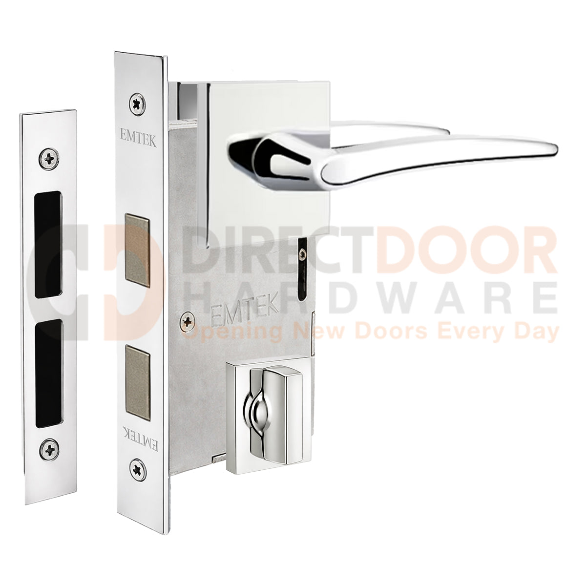 Emtek Poseidon Interior Mortise Lever with Square Rosette