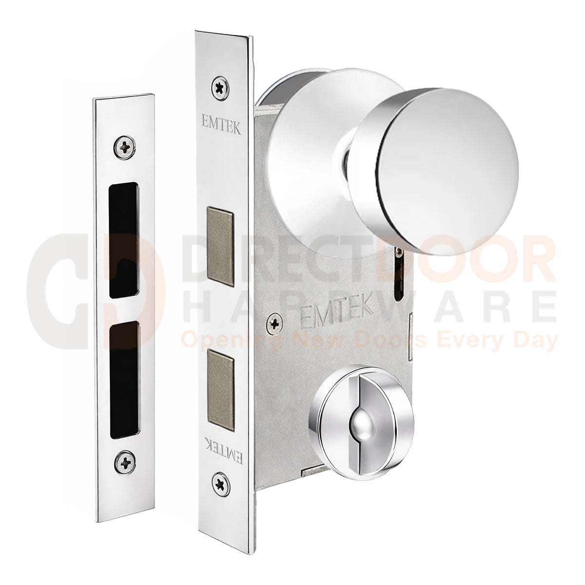 Emtek Round Interior Mortise Knob with Modern Rosette