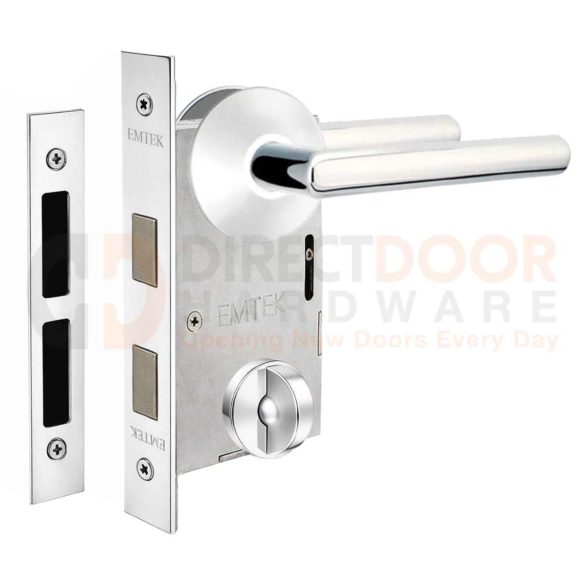 Emtek Stuttgart Interior Mortise Lever with Modern Rosette