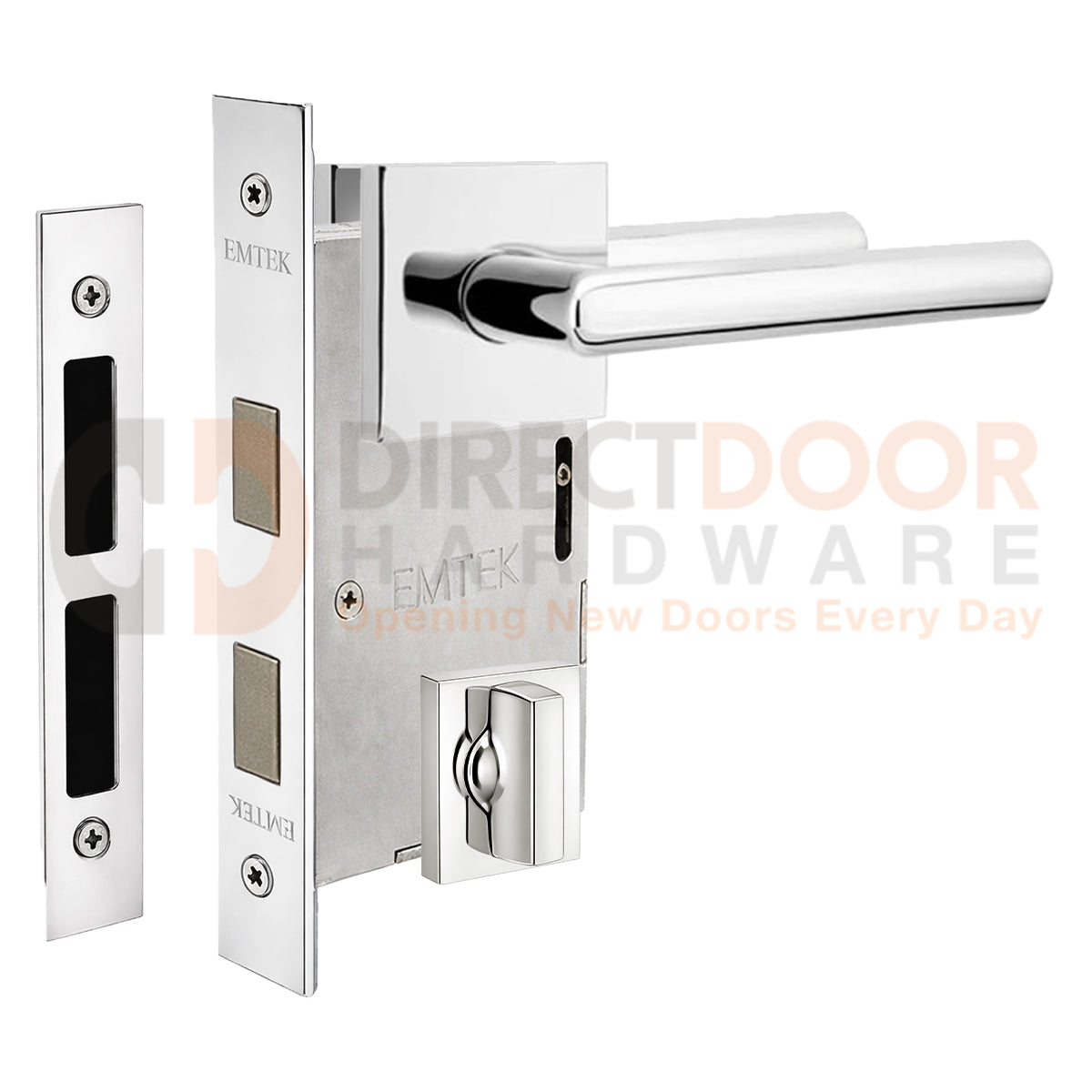 Emtek Stuttgart Interior Mortise Lever with Square Rosette