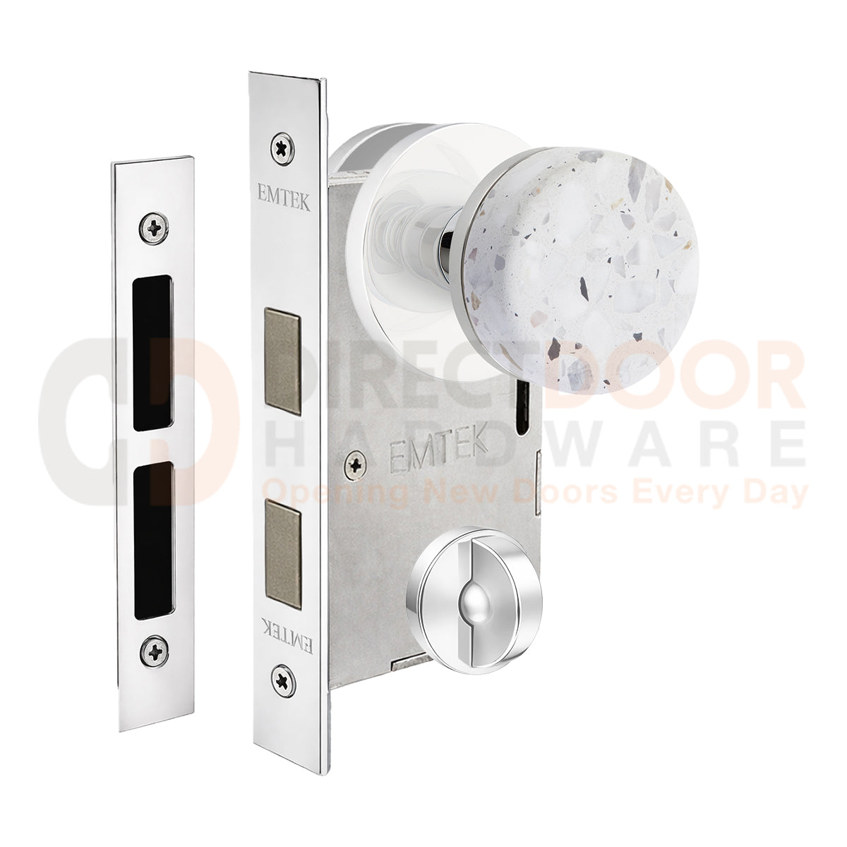 Emtek Light Terrazzo Interior Mortise Knob with Disk Rosette