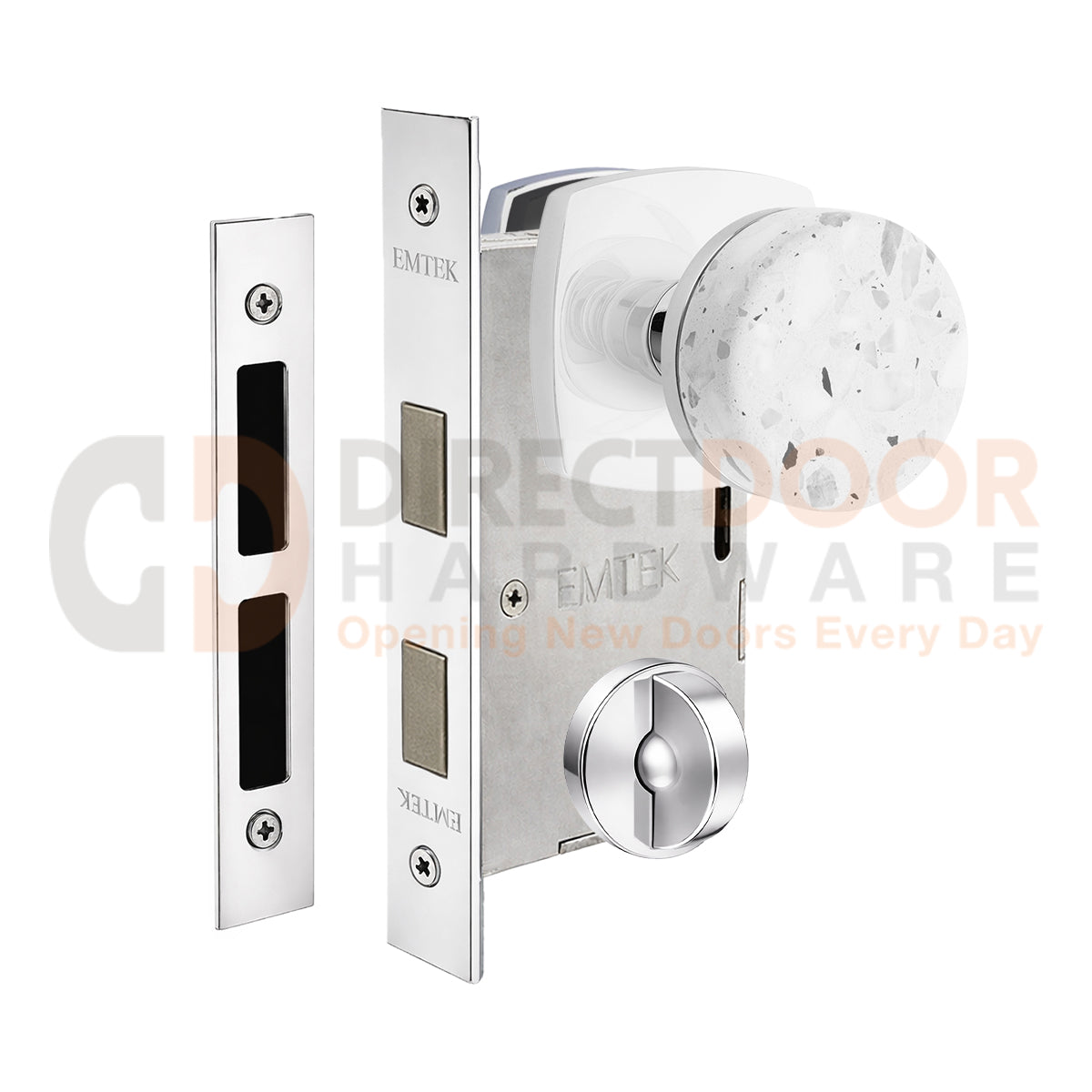 Emtek Light Terrazzo Interior Mortise Knob with Urban Rosette