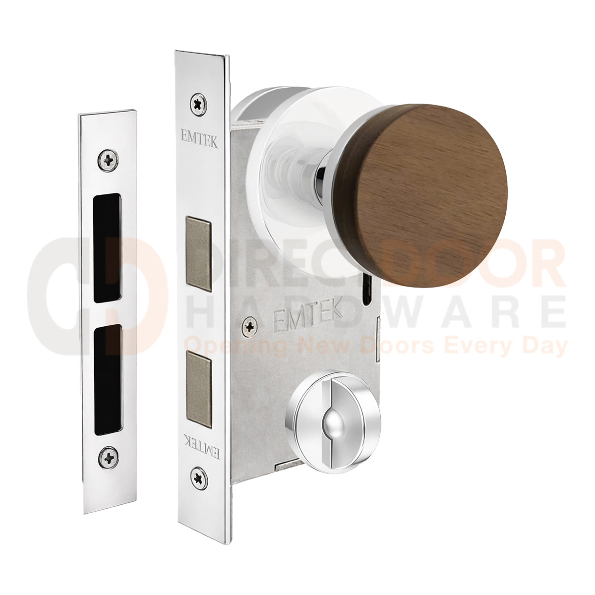 Emtek Walnut Interior Mortise Knob with Disk Rosette
