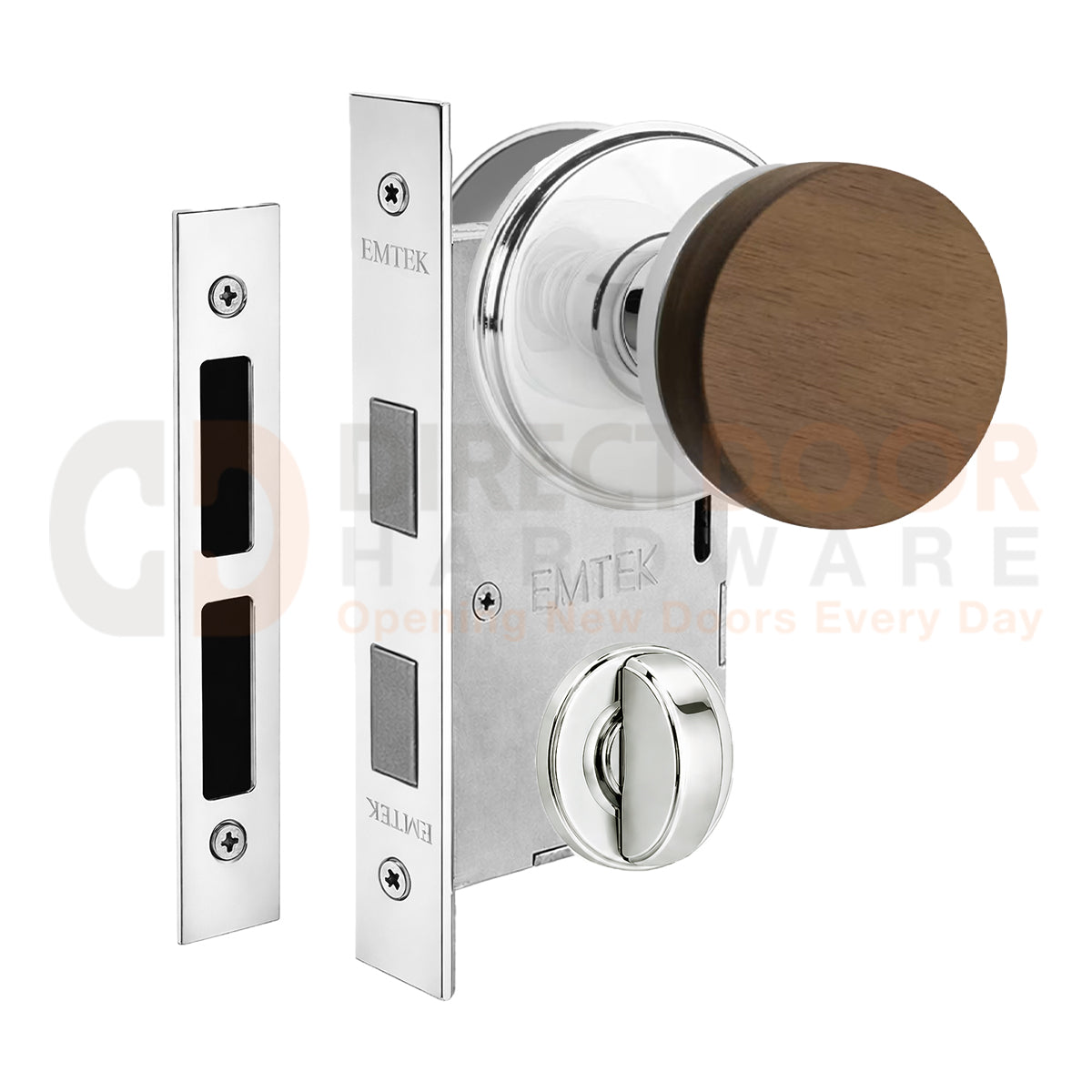 Emtek Walnut Interior Mortise Knob with Watford Rosette