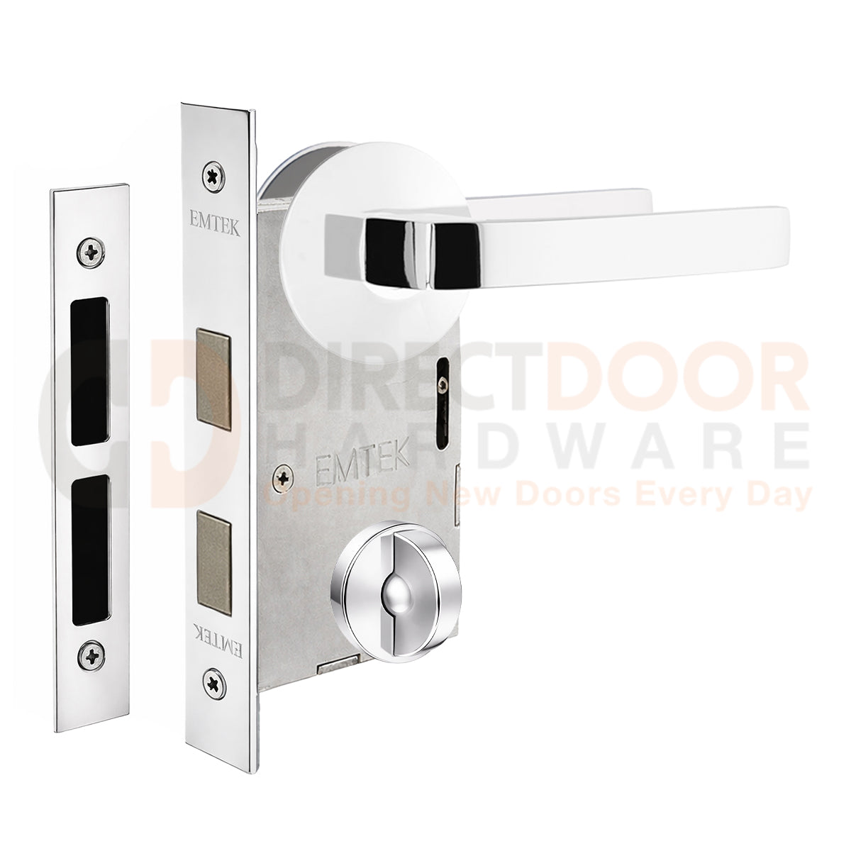 Emtek Breslin Interior Mortise Lever with Modern Rosette