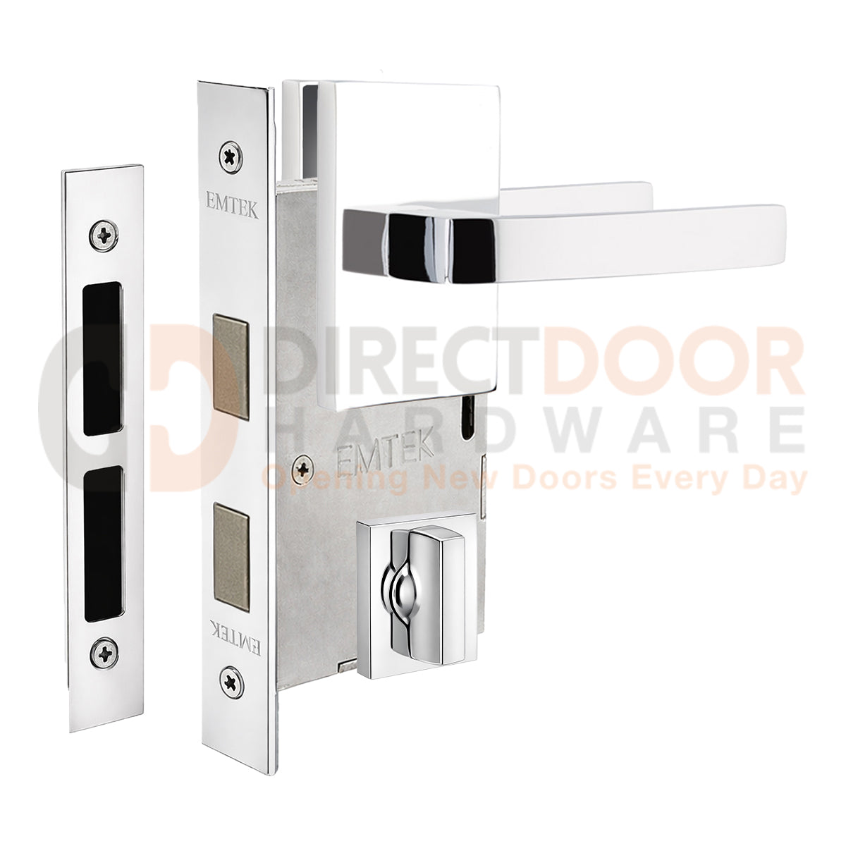 Emtek Breslin Interior Mortise Lever with Modern Rectangular Rosette