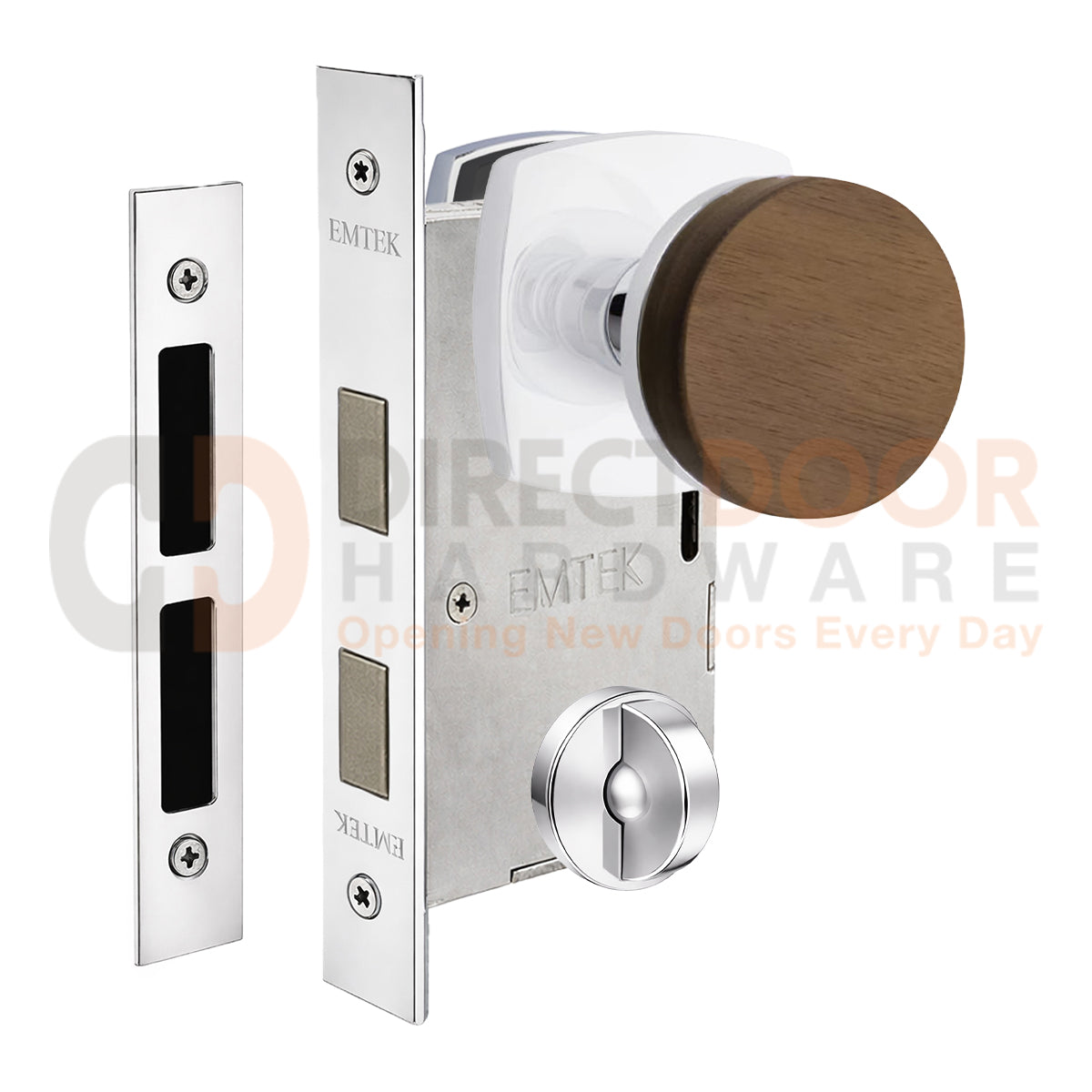 Emtek Walnut Interior Mortise Knob with Urban Rosette