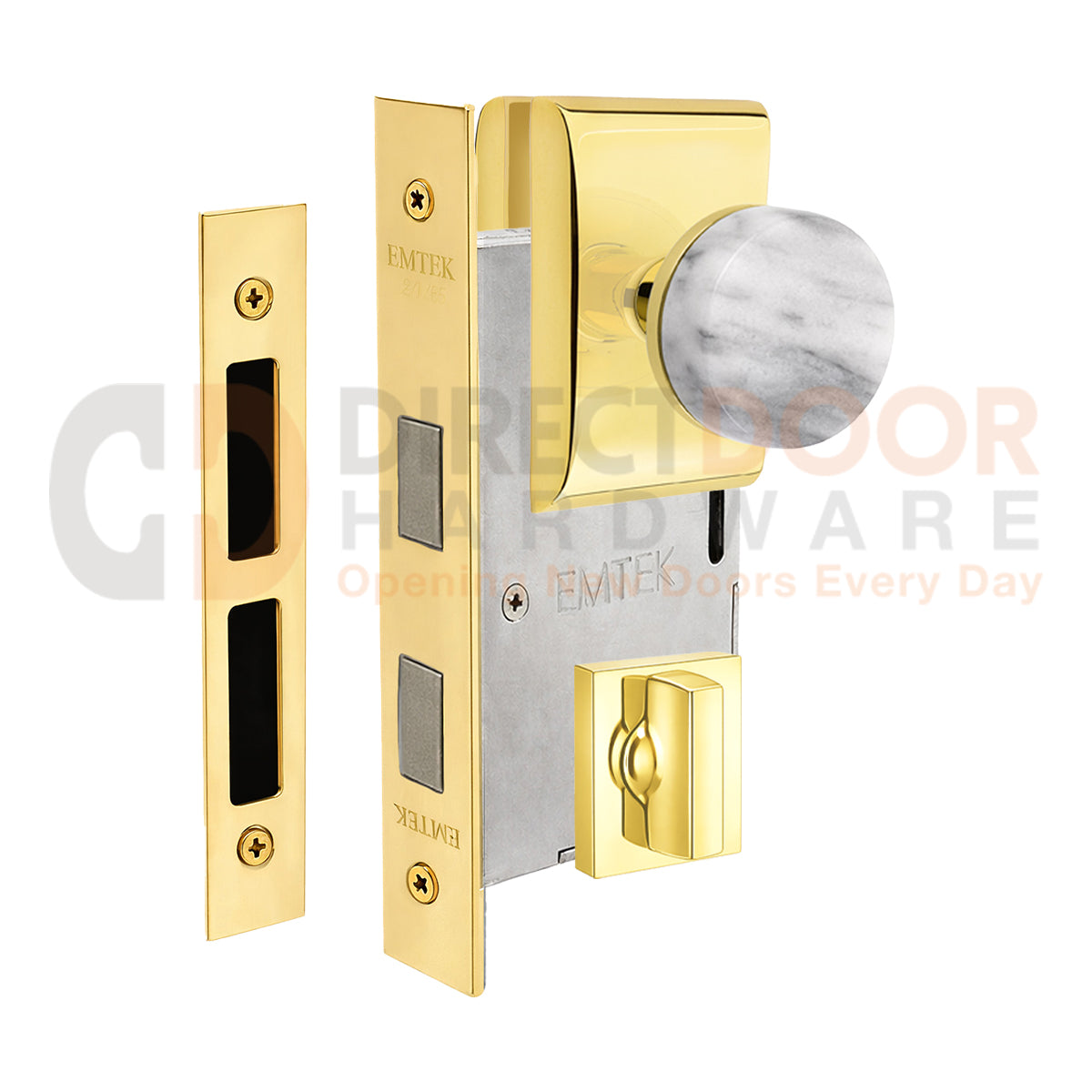 Emtek Conical Marble Interior Mortise Knob with Neos Rosette