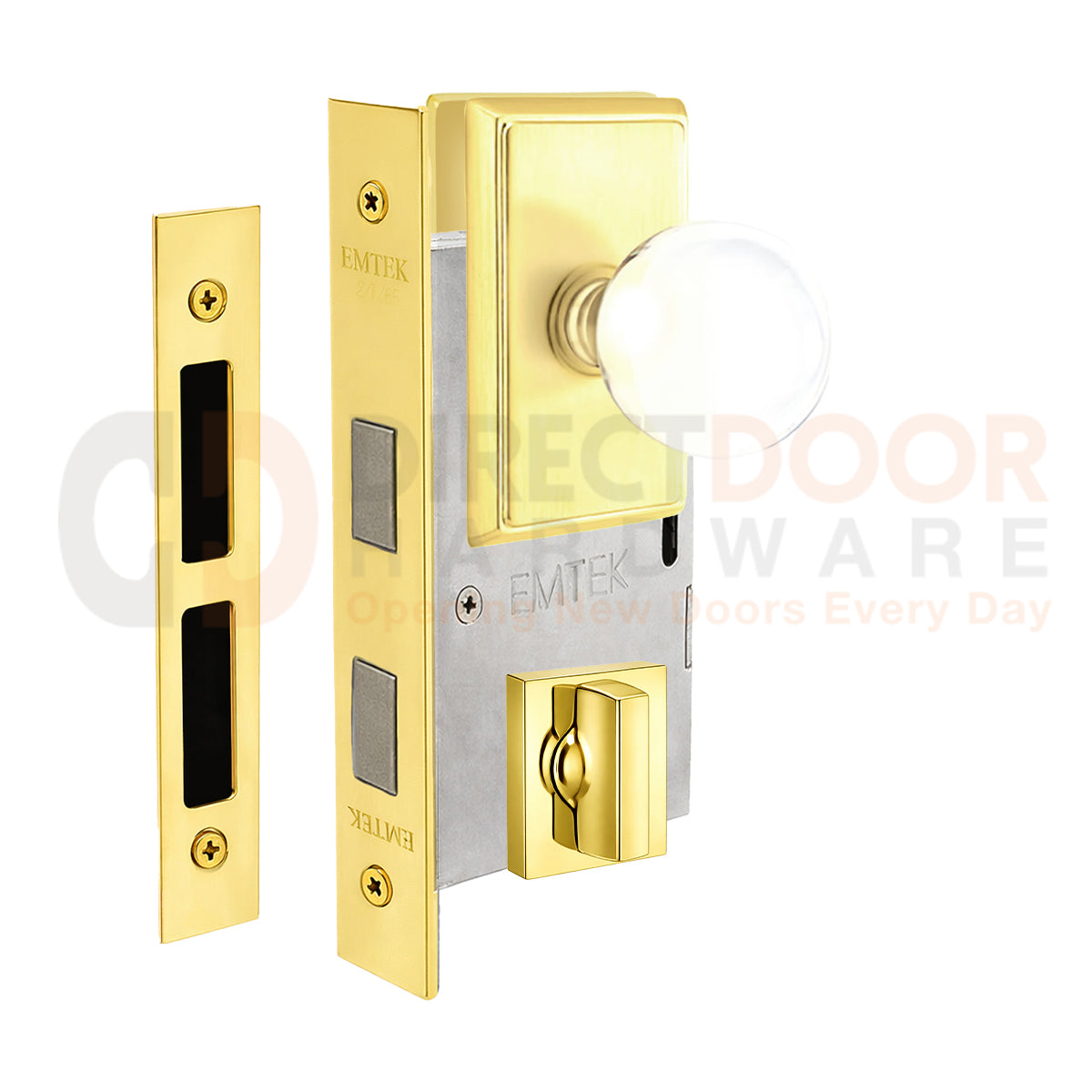 Emtek Bristol Interior Mortise Knob with Rectangular Rosette