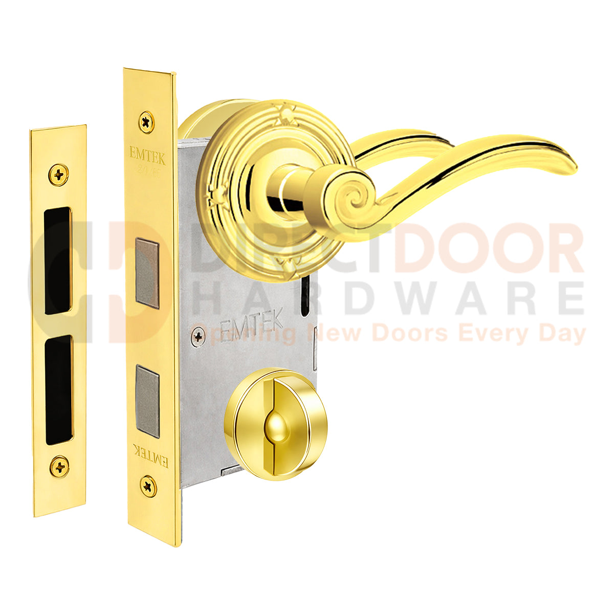 Emtek Elan Interior Mortise Lever with Ribbon & Reed Rosette