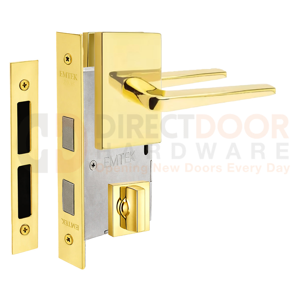 Emtek Athena Interior Mortise Lever with Modern Rectangular Rosette