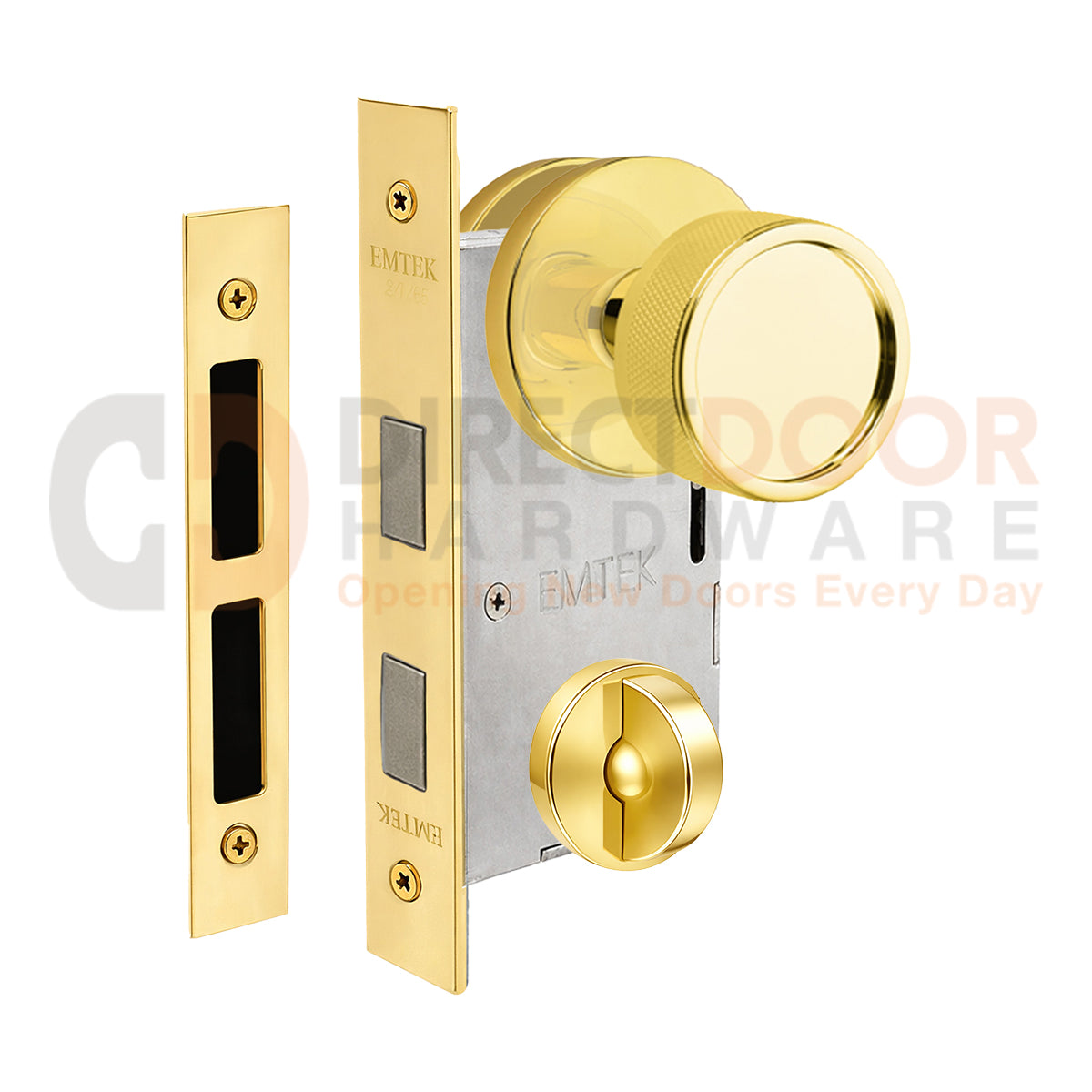 Emtek Conical Knurled Interior Mortise Knob with Disk Rosette