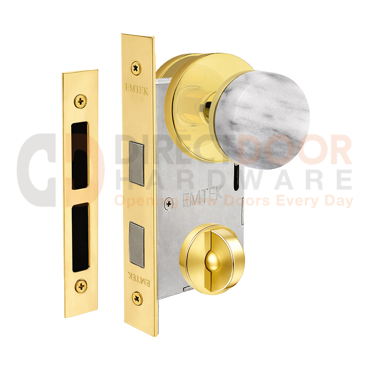 Emtek Conical Marble Interior Mortise Knob with Disk Rosette
