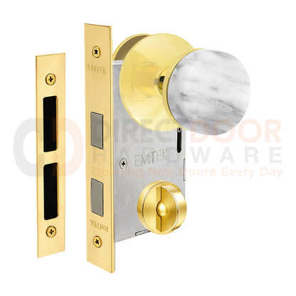 Emtek Conical Marble Interior Mortise Knob with Modern Rosette