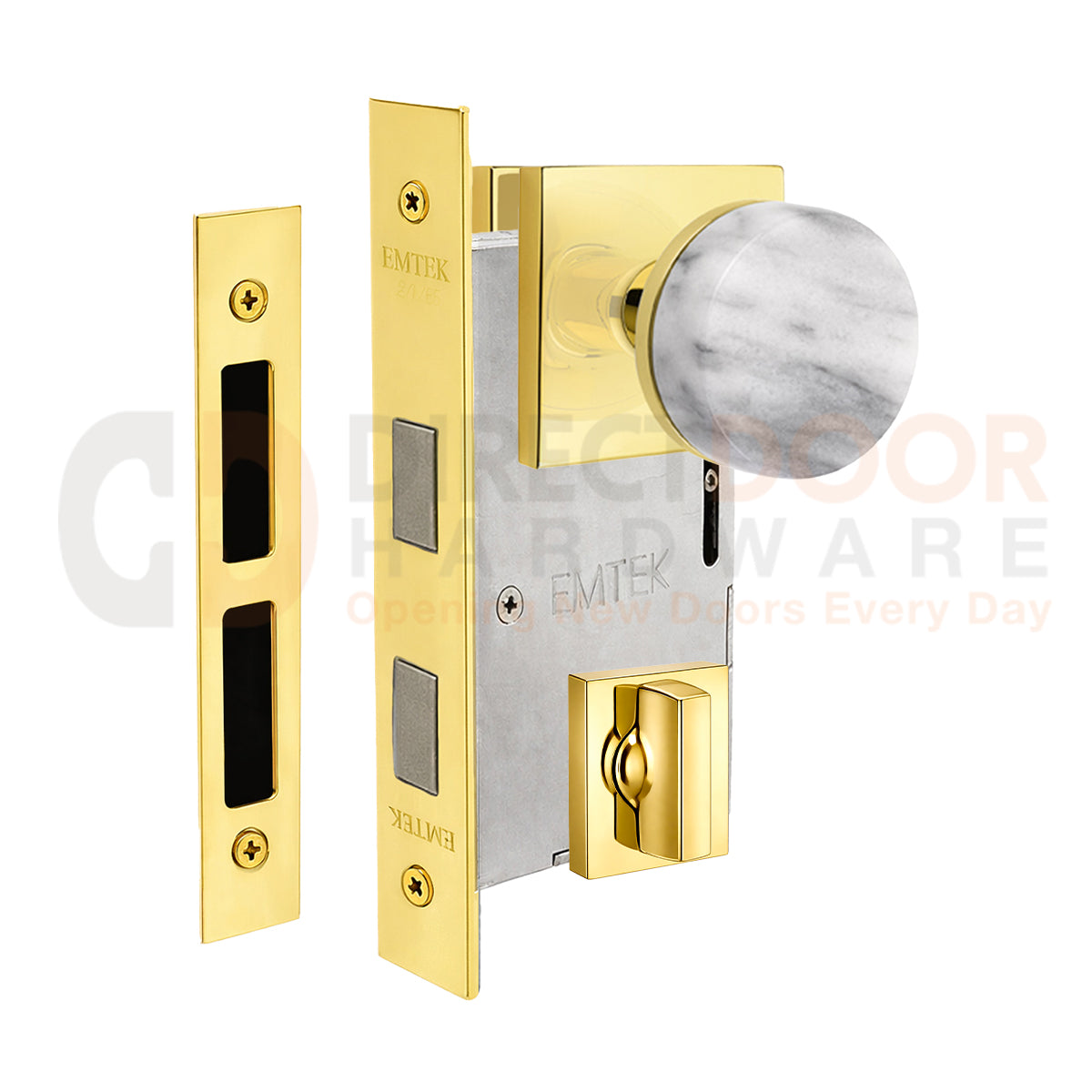 Emtek Conical Marble Interior Mortise Knob with Square Rosette