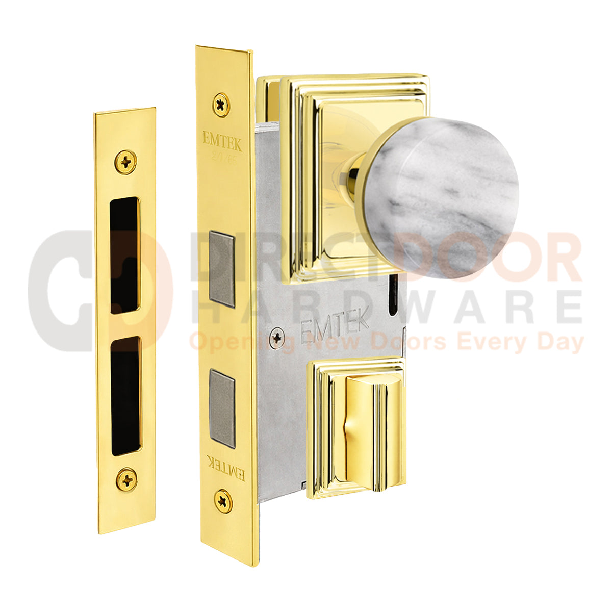 Emtek Conical Marble Interior Mortise Knob with Wilshire Rosette