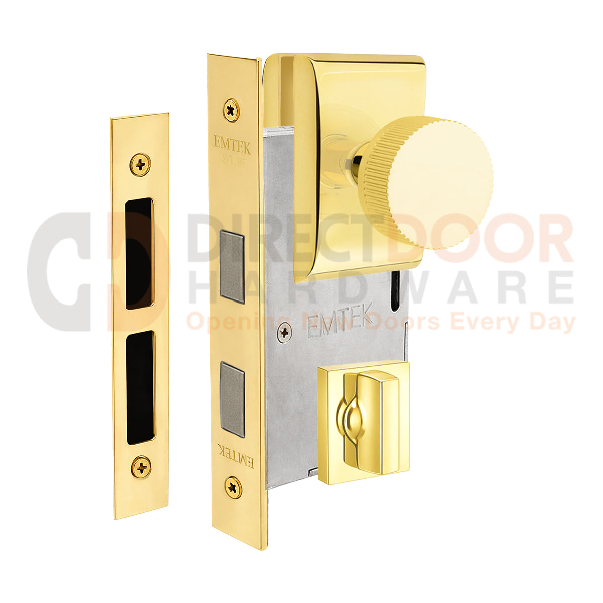 Emtek Conical Straight Knurled Interior Mortise Knob with Neos Rosette