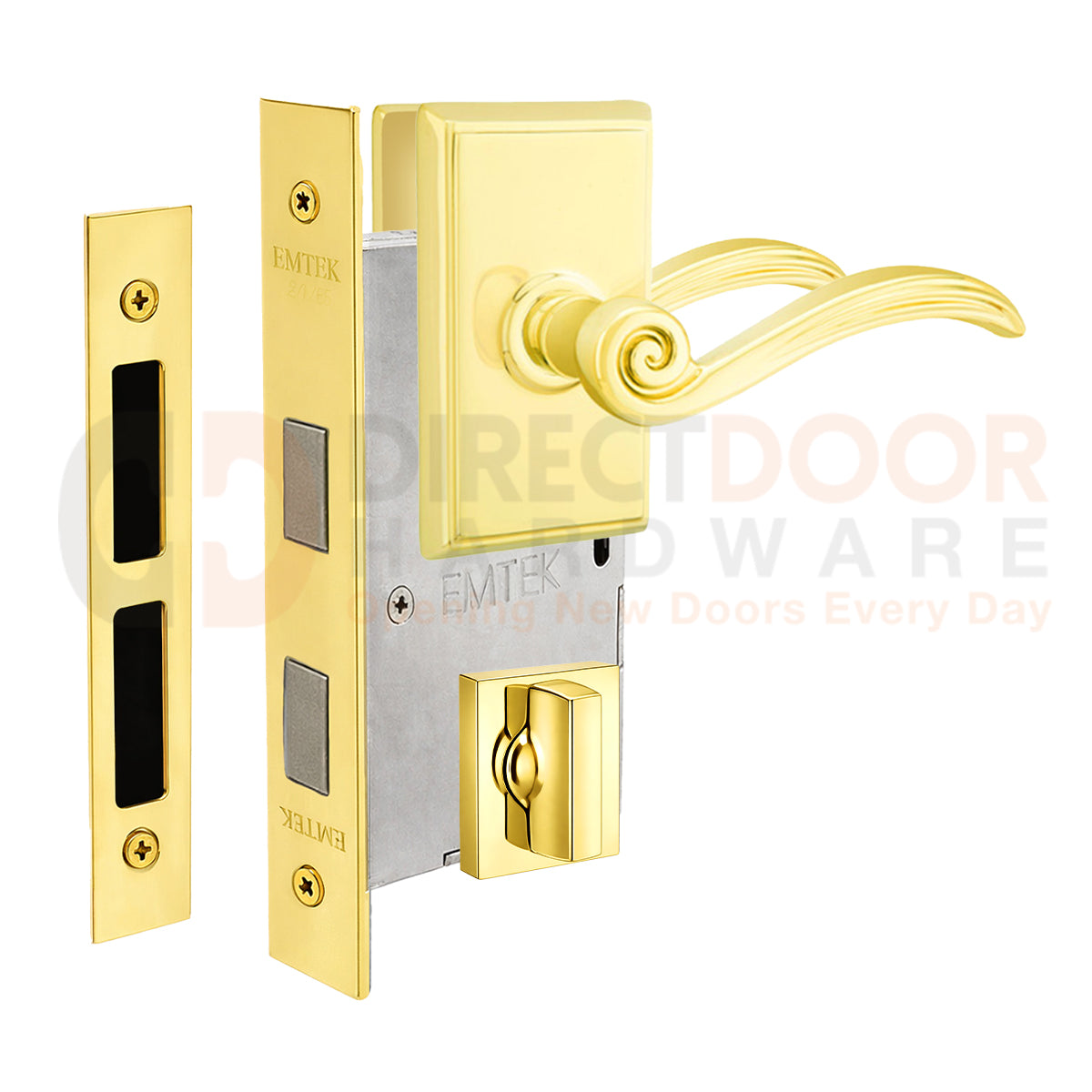 Emtek Elan Interior Mortise Lever with Rectangular Rosette