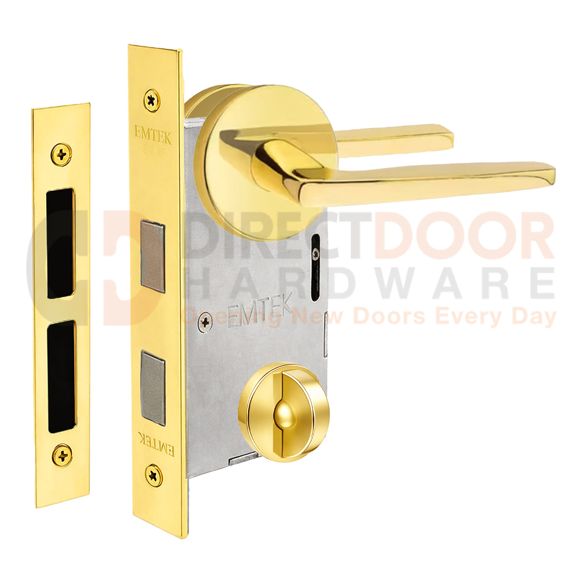 Emtek Hermes Interior Mortise Lever with Disk Rosette