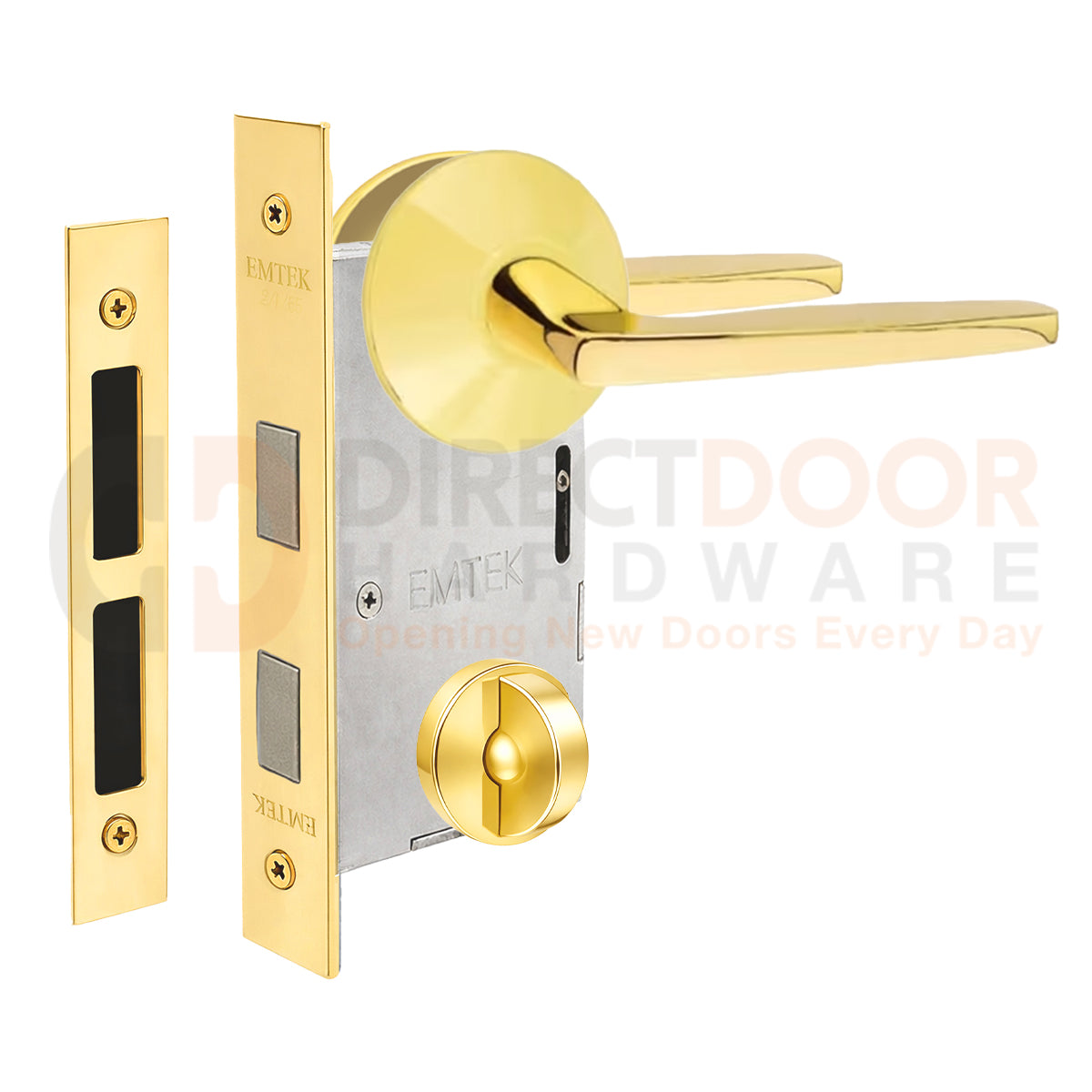 Emtek Hermes Interior Mortise Lever with Modern Rosette