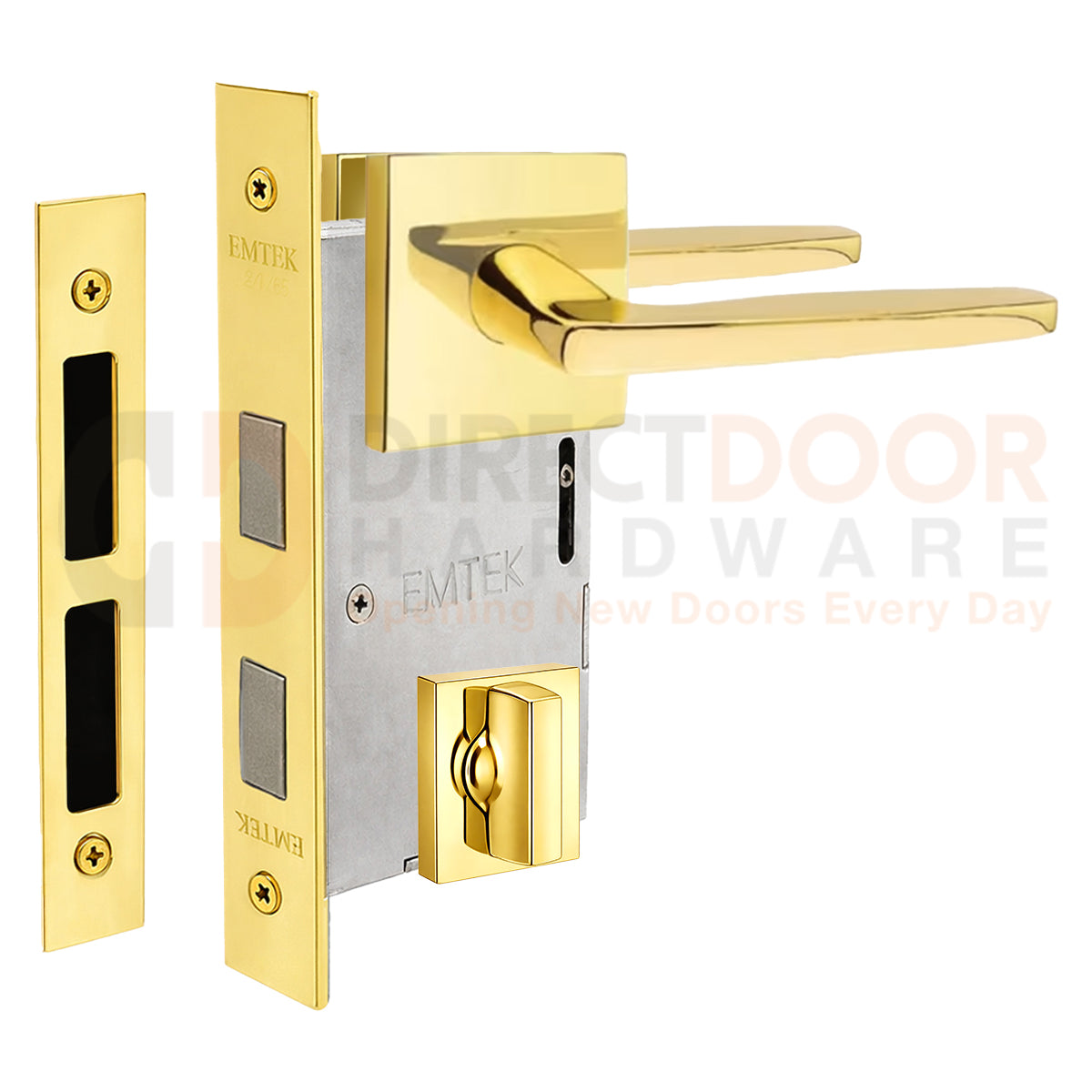 Emtek Hermes Interior Mortise Lever with Square Rosette
