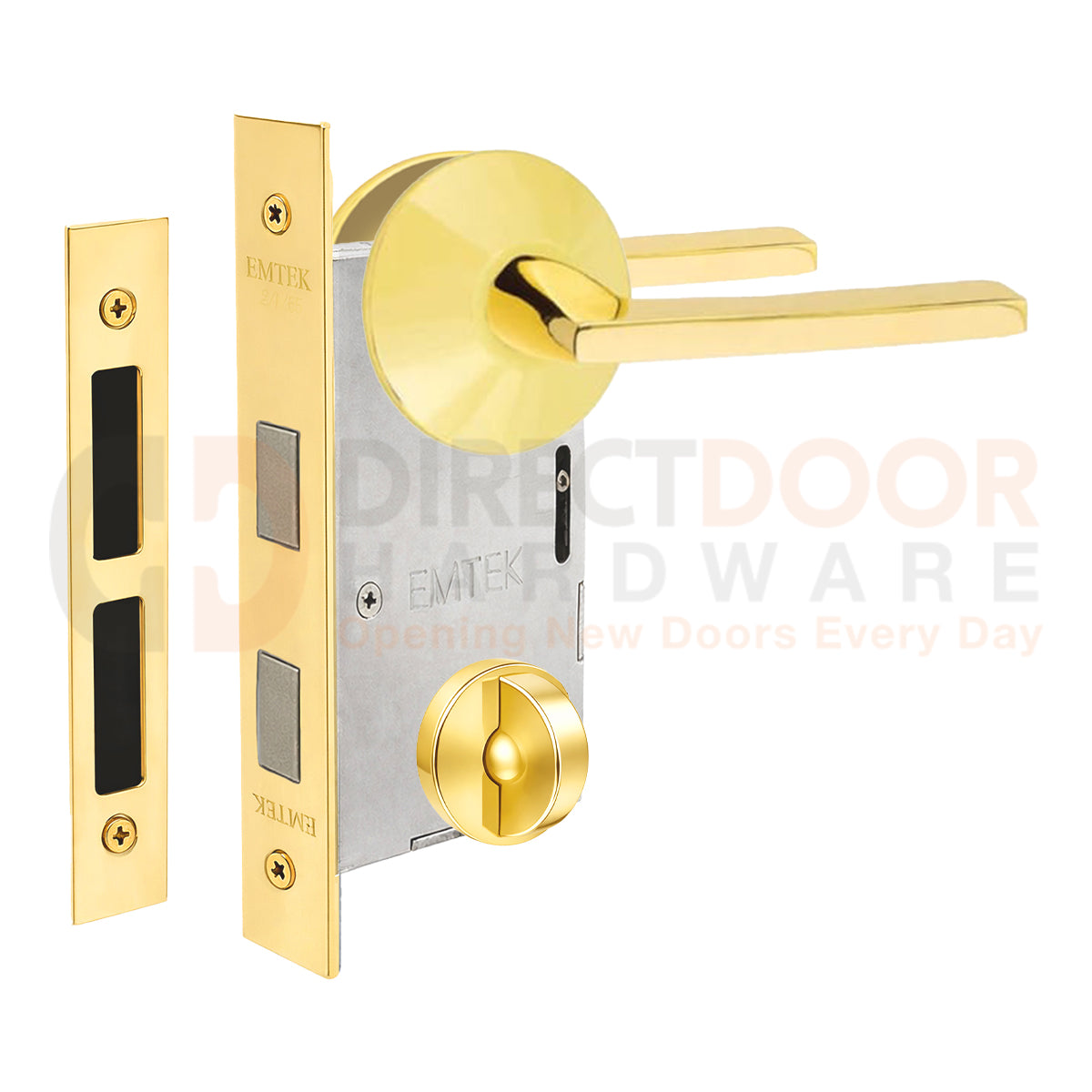 Emtek Helios Interior Mortise Lever with Modern Rosette