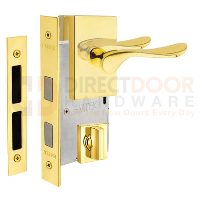 Emtek Luzern Interior Mortise Lever with Modern Rectangular Rosette