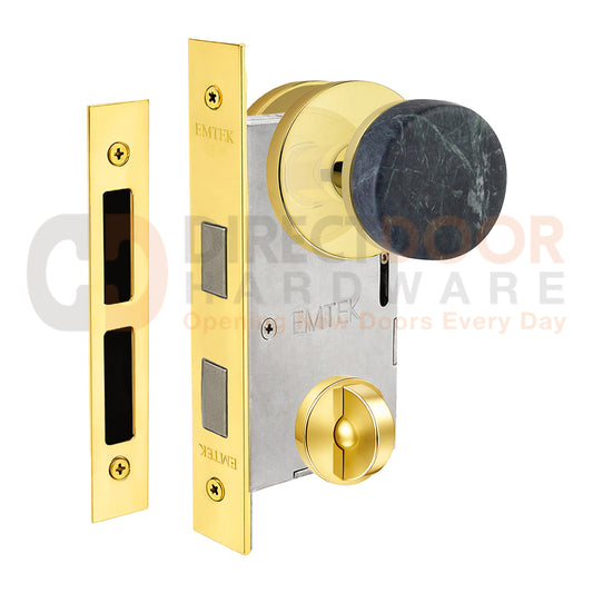 Emtek Green Marble Interior Mortise Knob with Disk Rosette