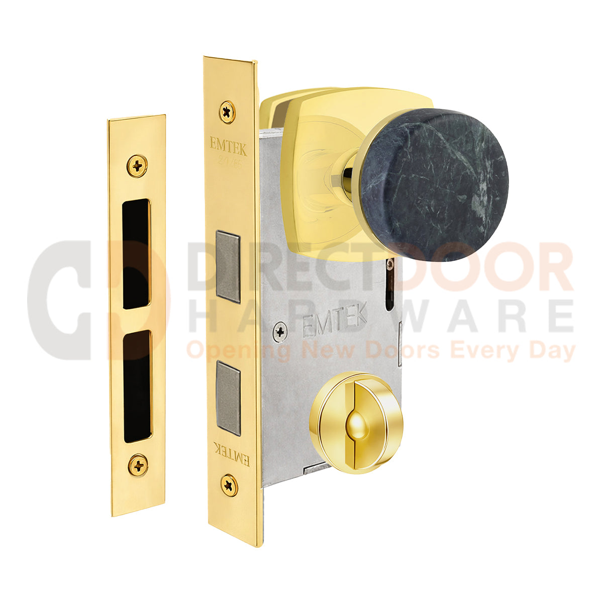 Emtek Green Marble Interior Mortise Knob with Urban Rosette