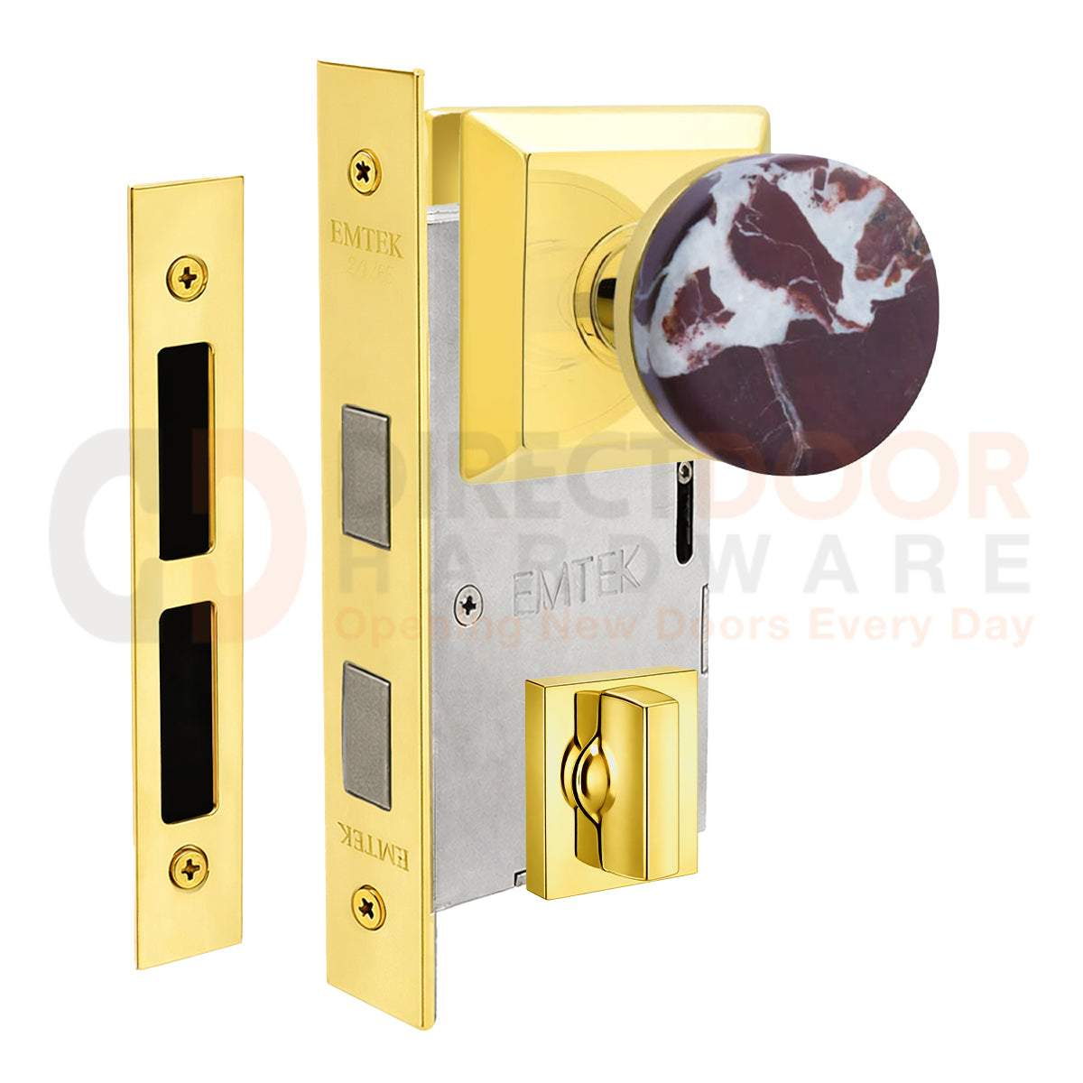 Emtek Rosso Levanto Interior Mortise Knob with Quincy Rosette