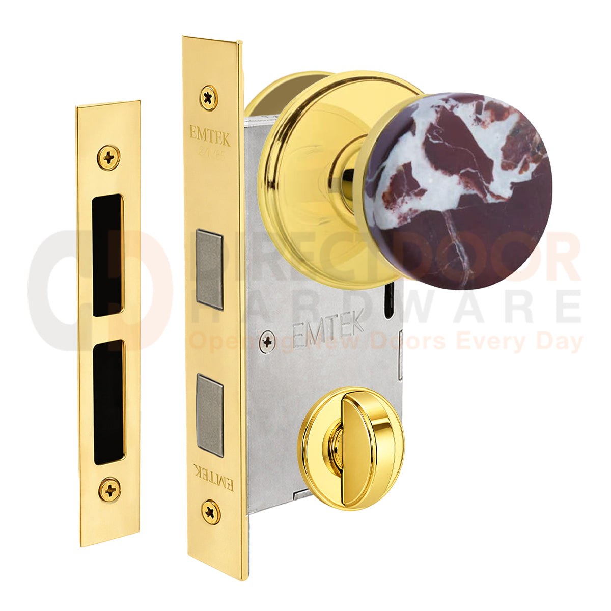 Emtek Rosso Levanto Interior Mortise Knob with Watford Rosette