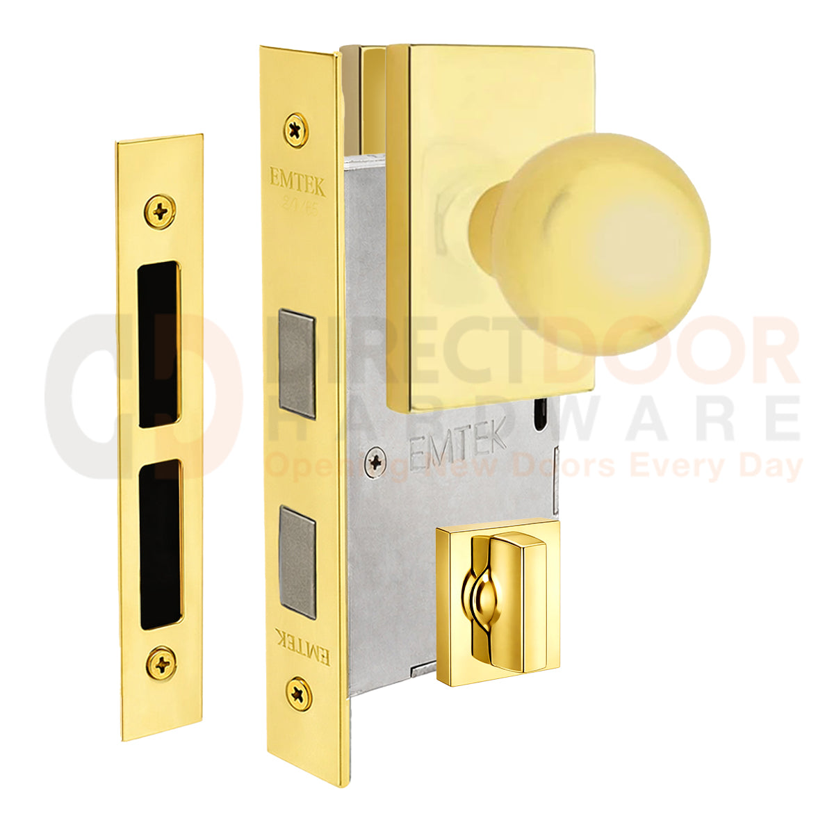 Emtek Orb Interior Mortise Knob with Modern Rectangular Rosette