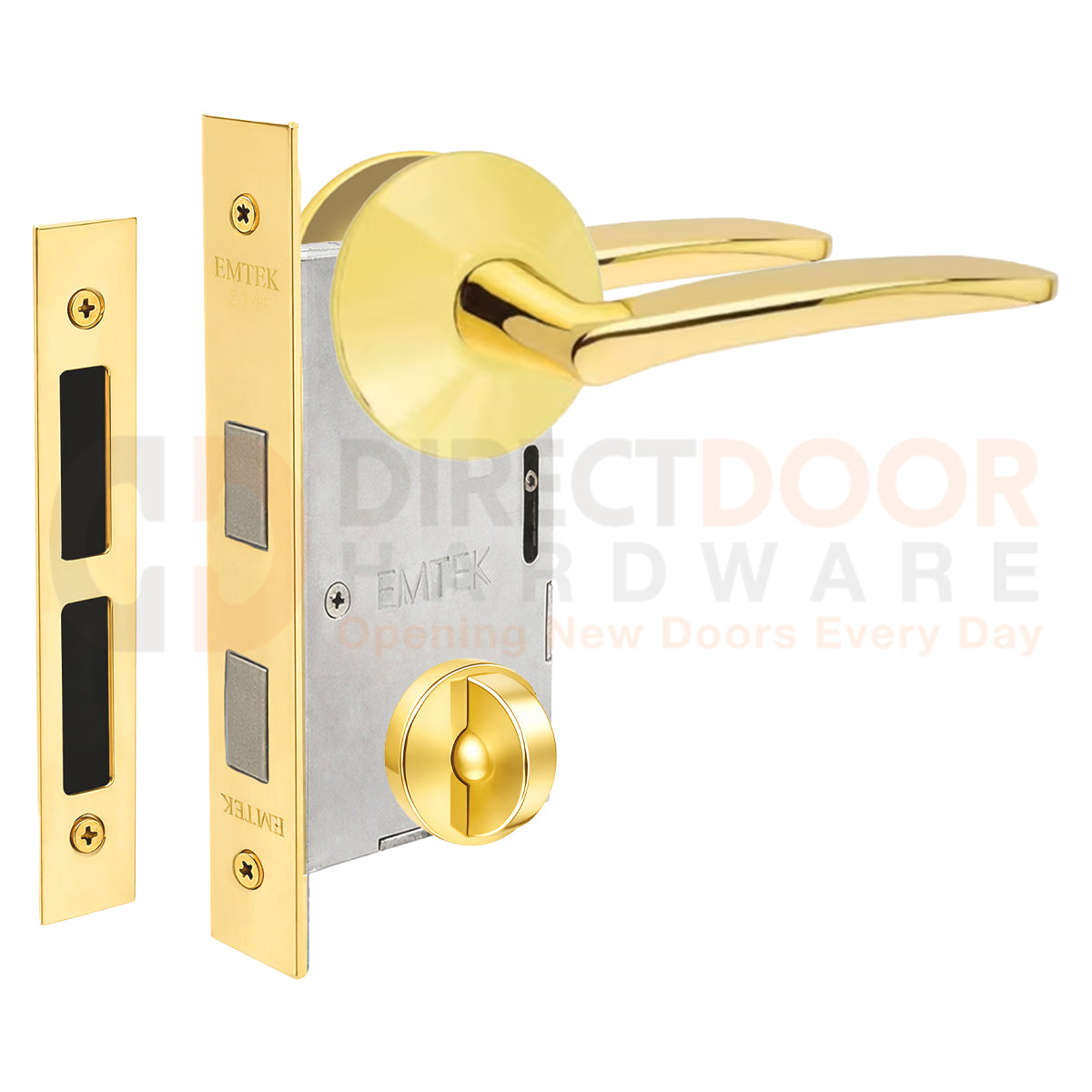 Emtek Poseidon Interior Mortise Lever with Modern Rosette