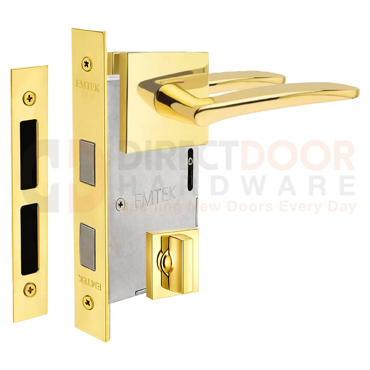 Emtek Poseidon Interior Mortise Lever with Square Rosette