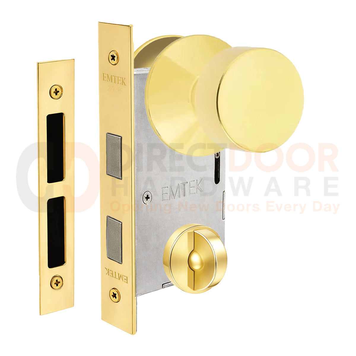 Emtek Round Interior Mortise Knob with Modern Rosette